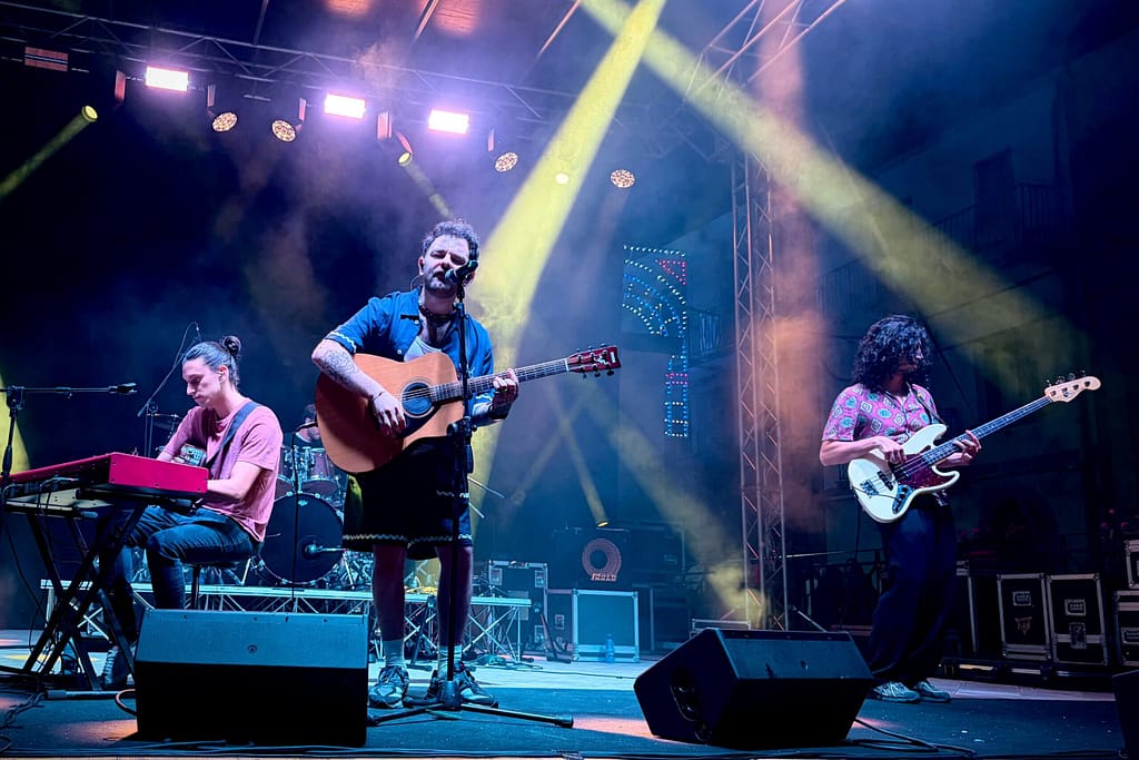 Musicisti durante un concerto dal vivo